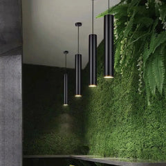 Black Light Single Pendant For Living Room Linear Edge Metal