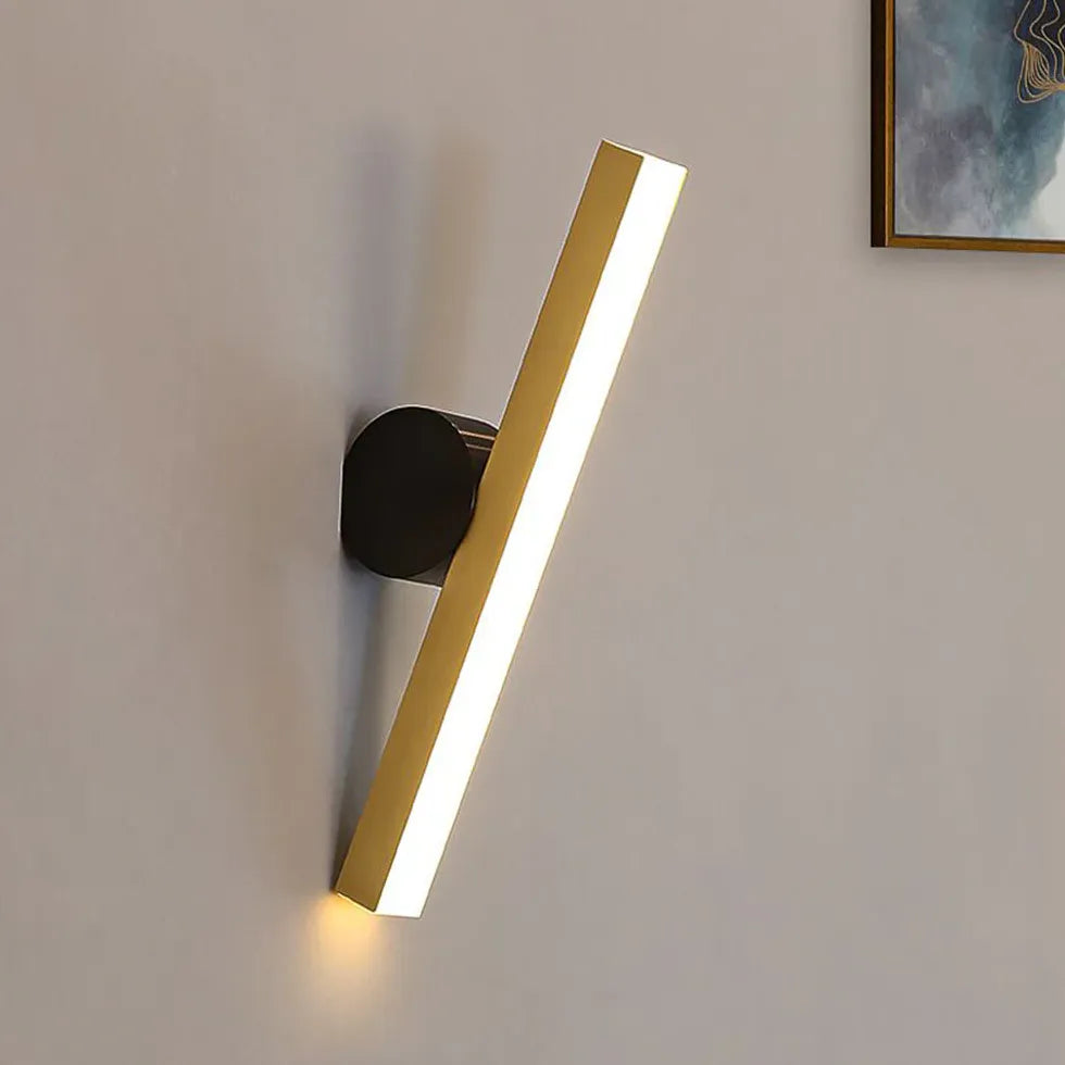 Black Flush Wall Light For Bedroom Edge Metal Ip20