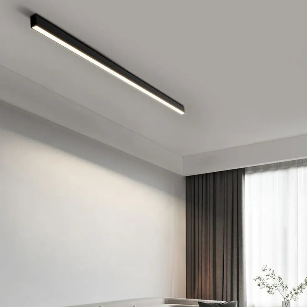 Black Batten Light For Kitchen Linear Edge Metal Dimmable Led Ip20