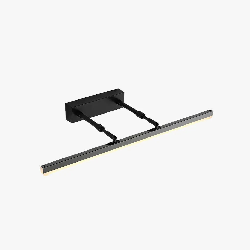 Black Mirror Light For Bathroom Linear Edge Metal Ip44 Led Warm White