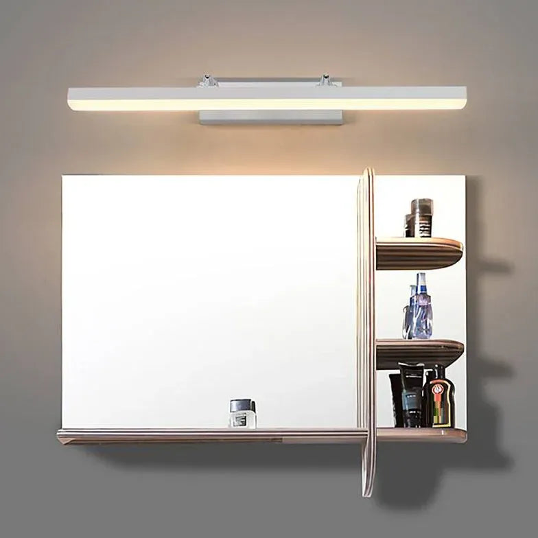 Black Mirror Light For Bathroom Linear Edge Metal Ip44 Led Warm White