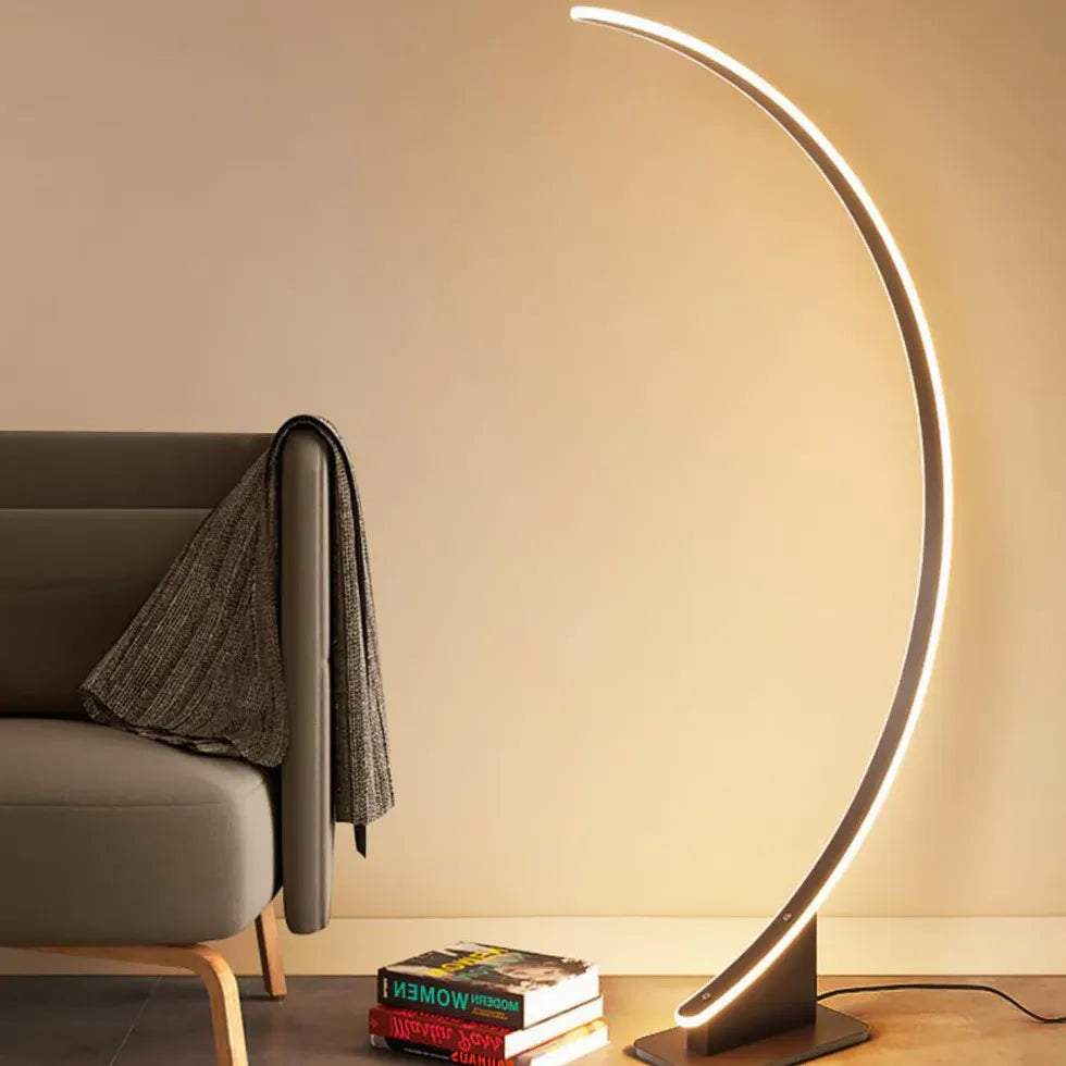 Black Floor Lamp For Dining Room Edge Metal Led Strip Ip20 Warm White