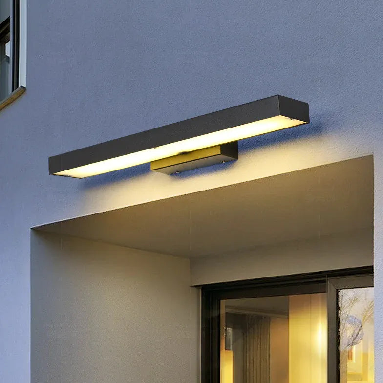 Black Outdoor Wall Light Edge Metal & Acrylic Outdoor Led Warm White