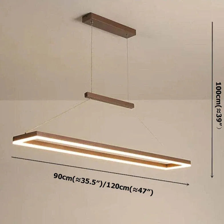 Holz Hängelampe Esstisch Nordisch Modern Rechteckig