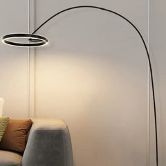 Black Floor Lamp For Bedroom Cone Edge Metal Ip20 Plug Led Warm White