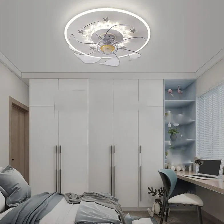 Ceiling Fan With Light For Bedroom Edge Metal Led