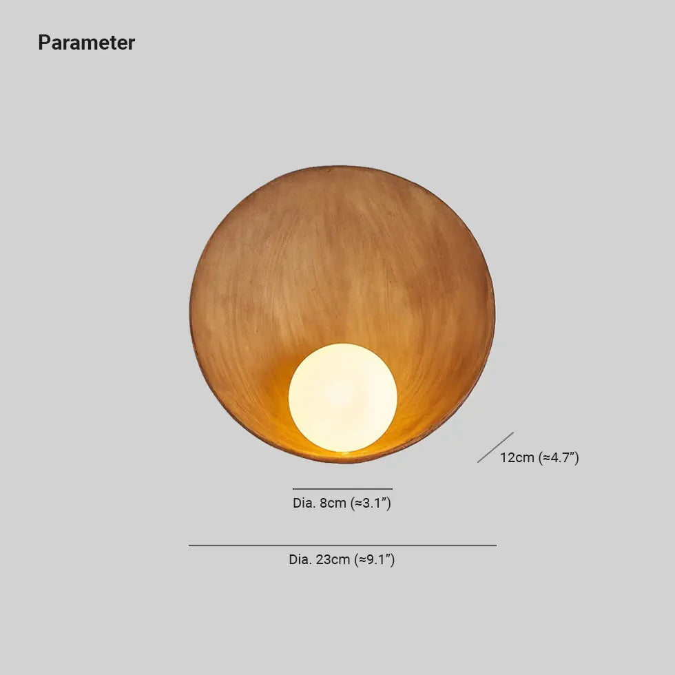 Flush Wall Light For Bedroom Circle Morandi Resin Led Cool White Ip20