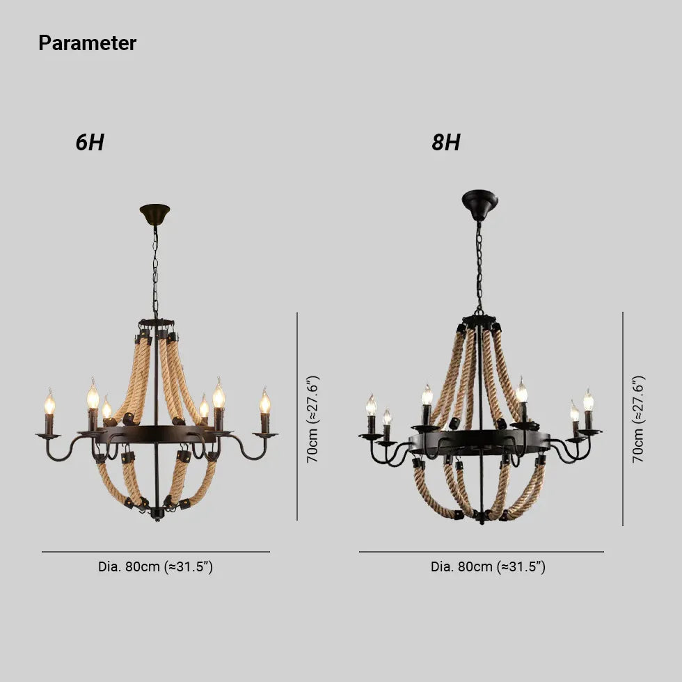 Lampe Kronleuchter im amerikanischen Retro-Stil mit Kerzen