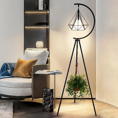 Black Tripod Floor Lamp For Study Room Eryn Metal Led Ip20 Plug