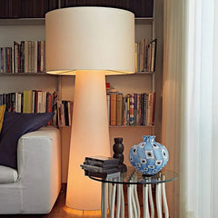 Floor Lamp For Living Room Cylinder Eryn Metal & Fabric Led