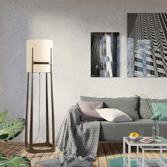 Floor Lamp For Living Room Cylinder Eryn Metal & Fabric Ip20 Led