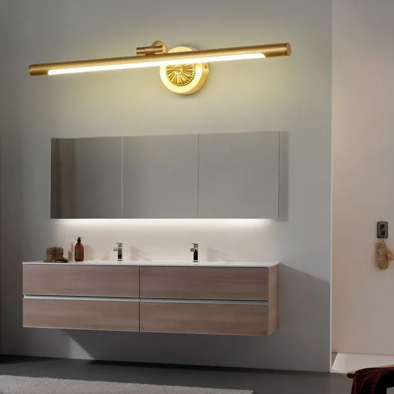 Gold Mirror Light For Bathroom Linear Eryn Metal & Acrylic Ip44