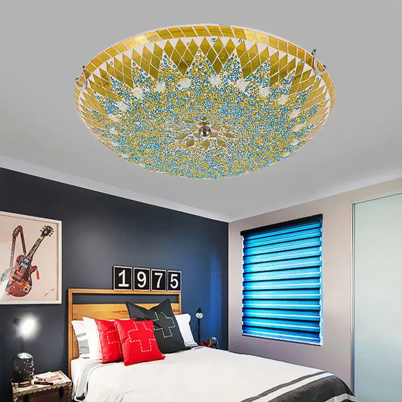 White Flush Light For Bedroom Eryn Metal Ip20 Dimmable