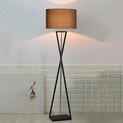 Floor Lamp For Bedroom Cylinder Eryn Metal & Fabric Led Plug Ip20