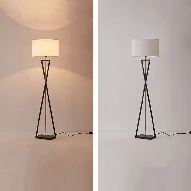 Floor Lamp For Bedroom Cylinder Eryn Metal & Fabric Led Plug Ip20