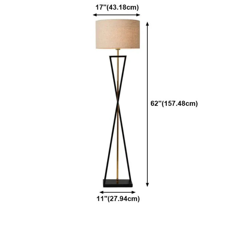 Floor Lamp For Bedroom Cylinder Eryn Metal & Fabric Led Plug Ip20