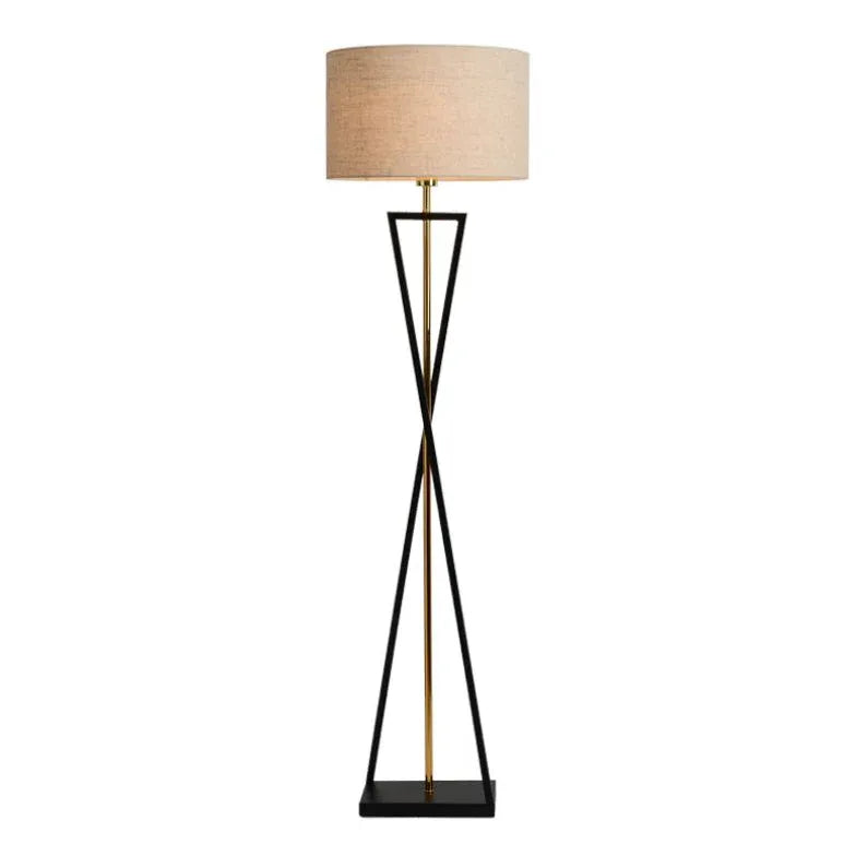 Floor Lamp For Bedroom Cylinder Eryn Metal & Fabric Led Plug Ip20