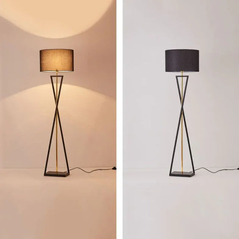 Floor Lamp For Bedroom Cylinder Eryn Metal & Fabric Led Plug Ip20