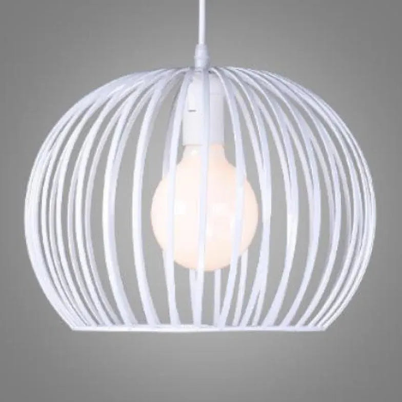 Industrial Solid Wood Birdcage Single Pendant Lamp