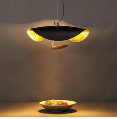 Gold Rise & Fall Pendant Light For Living Room Eveline Metal