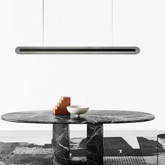 Black Statement Pendant Light For Kitchen Linear Evette Metal & Acrylic Led Ip20