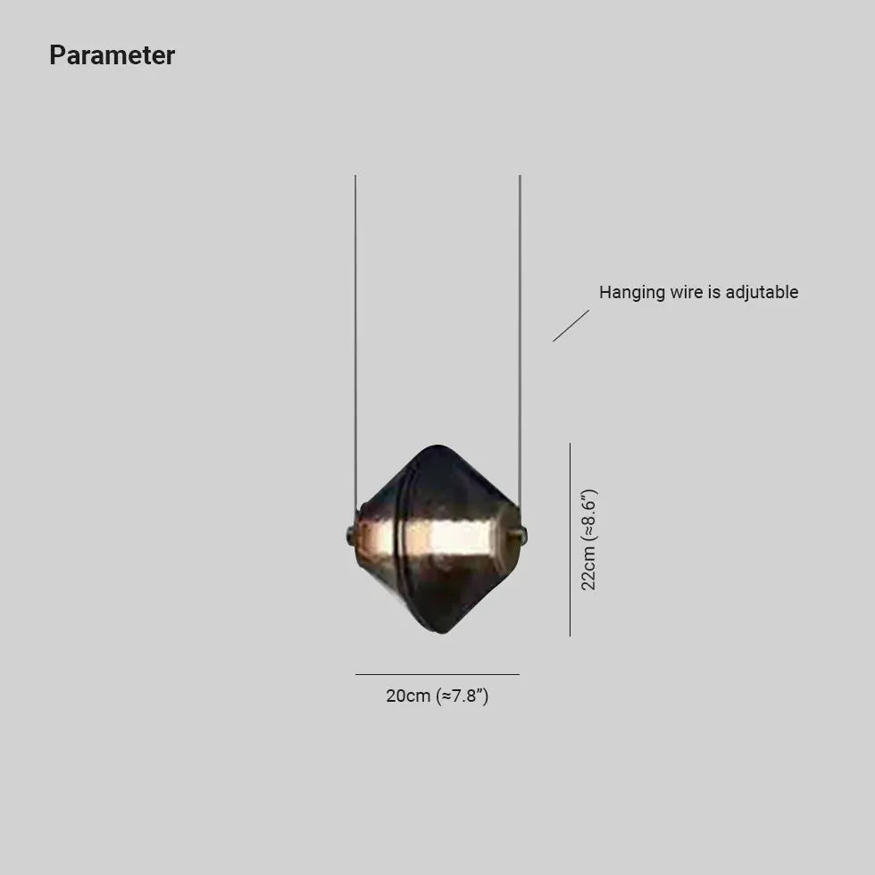 Black Light Single Pendant For Bedroom Evette Metal & Glass Led Ip20