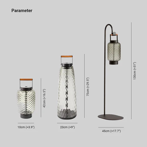 Rauchglas Stehlampe für moderne Outdoor Beleuchtung