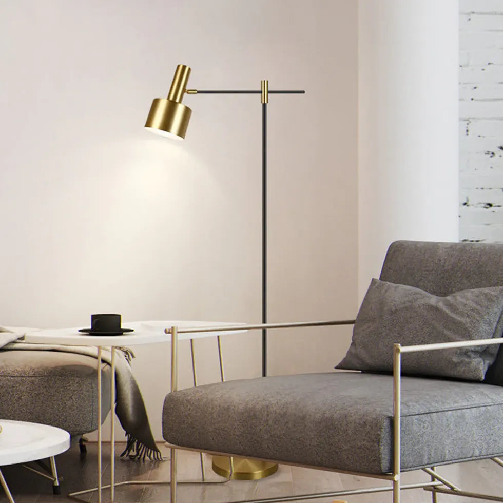 Gold Floor Lamp For Study Room Linear Freja Metal Led Warm White Plug Ip20