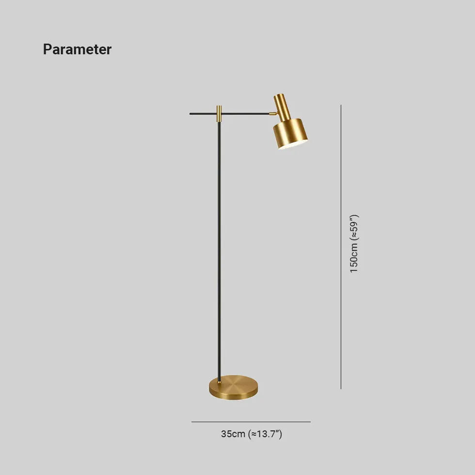 Gold Floor Lamp For Study Room Linear Freja Metal Led Warm White Plug Ip20