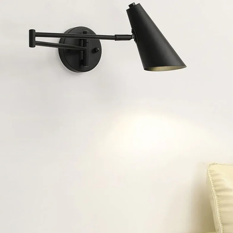 Black Reading Light For Bedroom Cone Freja Metal Ip20 Led