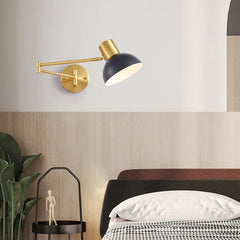 Black Single Arm Wall Light For Bedroom Freja Metal Led