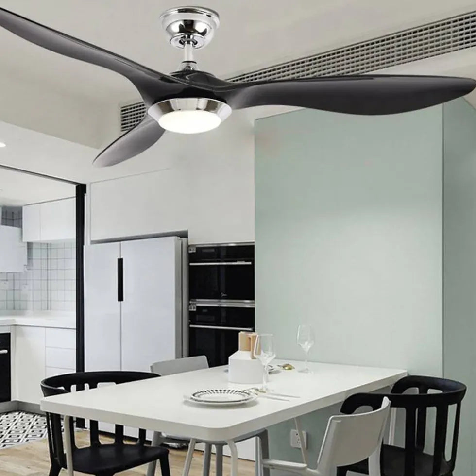 Black Ceiling Fan With Light For Bedroom Garner Metal Led Dimmable