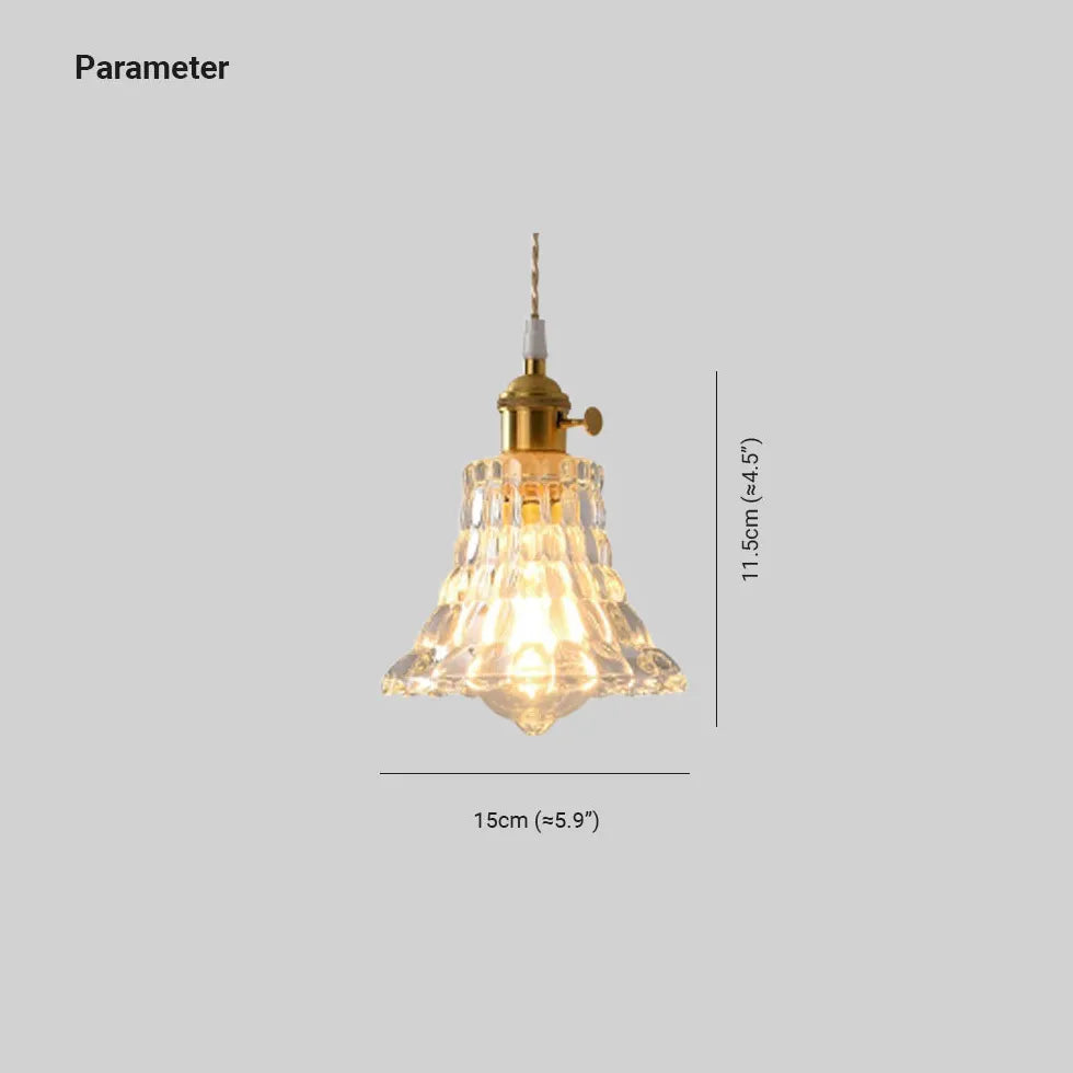 Bedside Pendant Light For Bedroom Hailie Metal & Glass Ip20