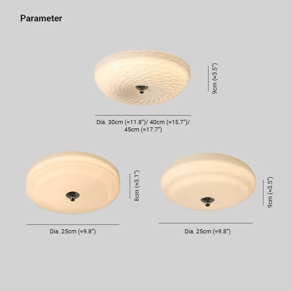 Moderne Deckenleuchte dimmbar im Bauhaus Creme-Stil