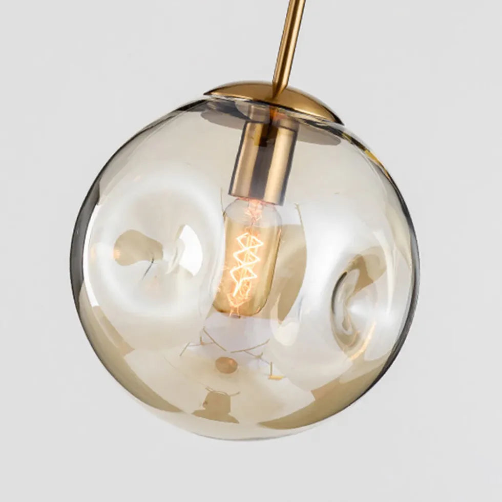 Coloured Glass Pendant Light For Bedroom Hailie Metal & Glass Led