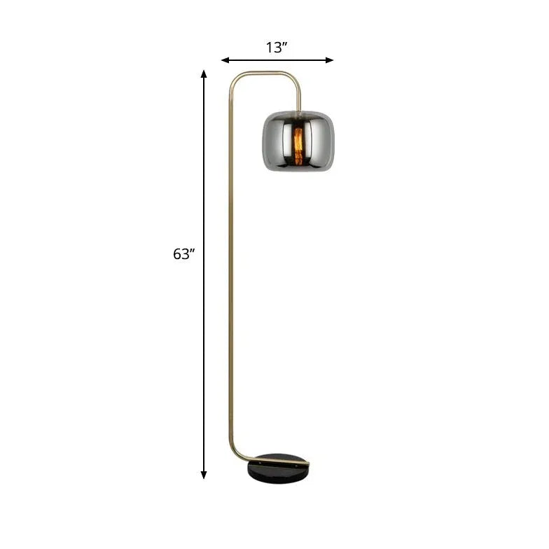 Floor Lamp For Bedroom Hailie Metal & Glass Led Ip20