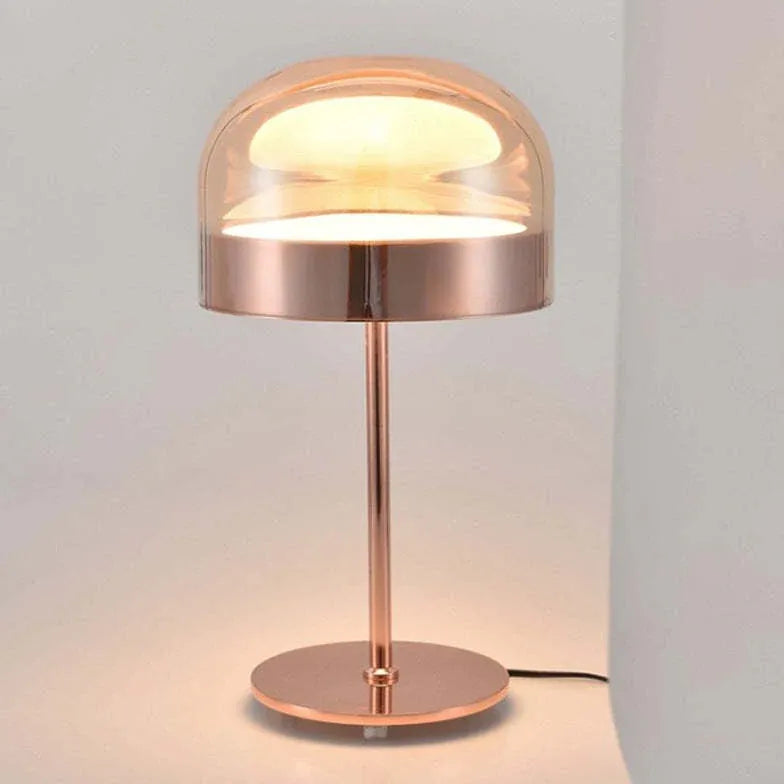 Black Hailie Minimalist Mushroom Glass Table Lamp