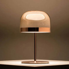 Black Hailie Minimalist Mushroom Glass Table Lamp