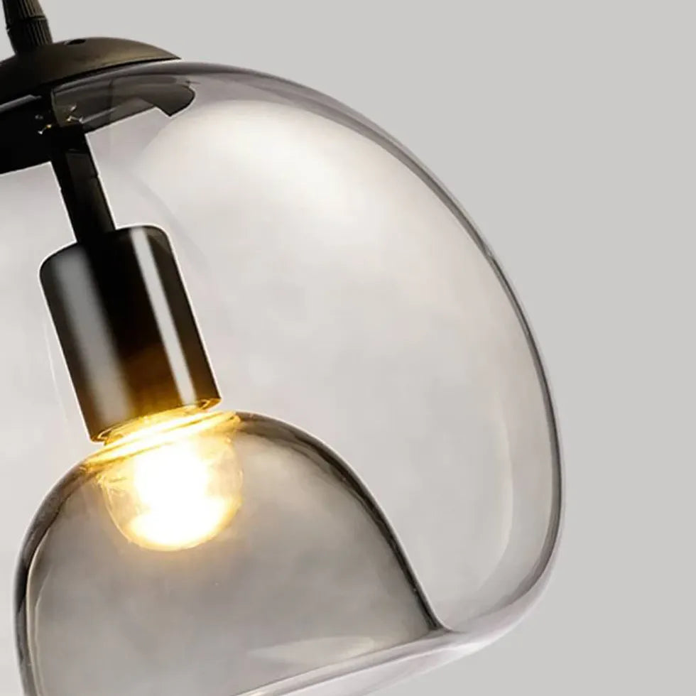 Grey Coloured Glass Pendant Light For Study Room Hailie Glass Ip20