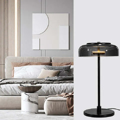 Hailie Modern Umbrella Glass Table Black Table Lamp