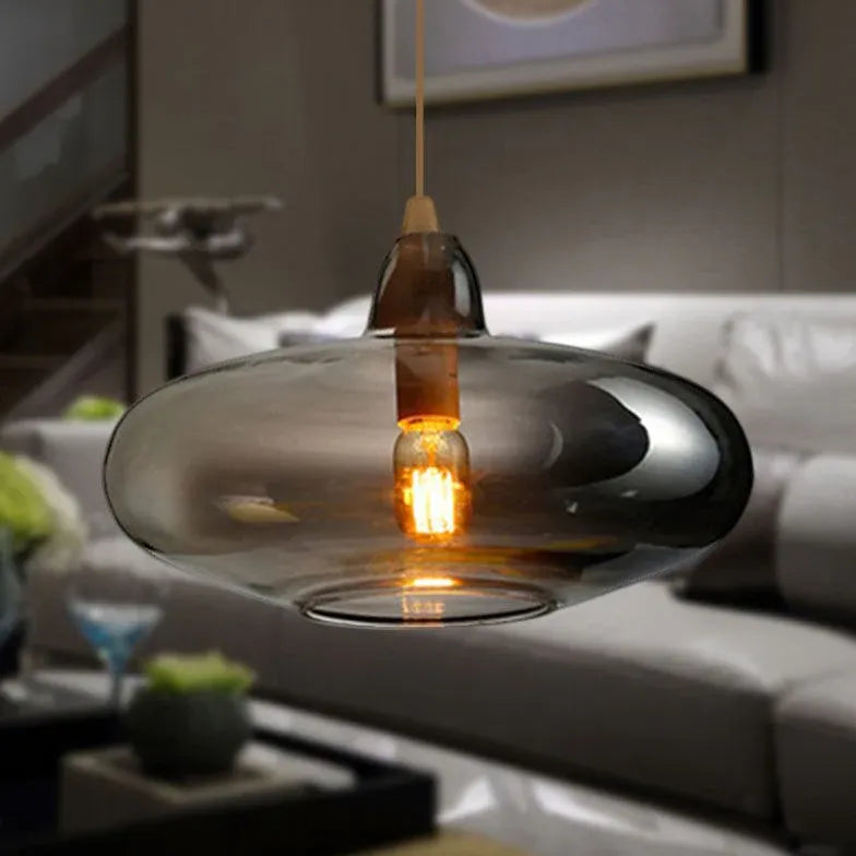 Bedside Pendant Light For Bedroom Hailie Glass Ip20 Without Bulbs