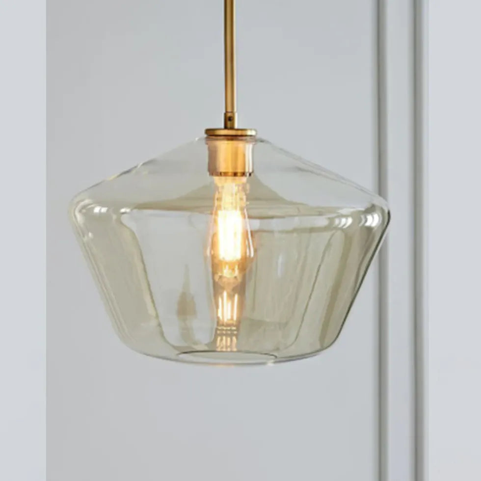 Bedside Pendant Light For Bedroom Hailie Metal & Glass Warm White