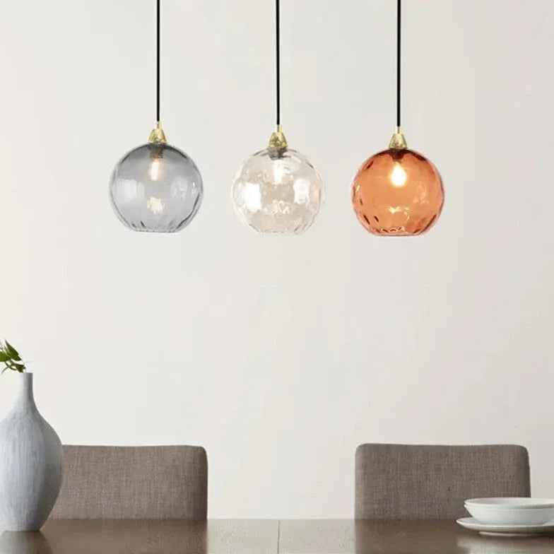 Coloured Glass Pendant Light For Bedroom Hailie Metal & Glass Warm White Led Ip20