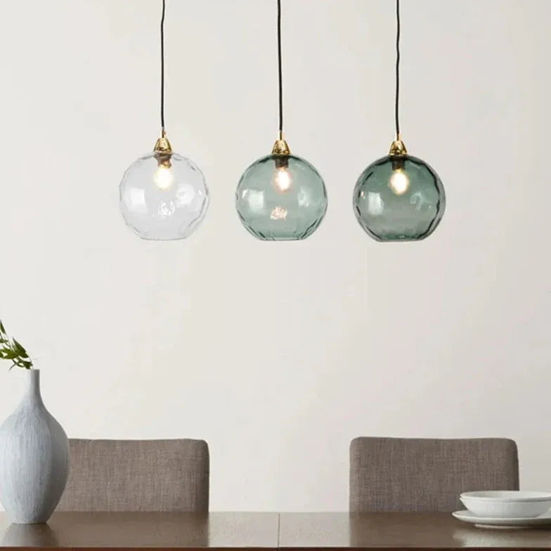 Coloured Glass Pendant Light For Bedroom Hailie Metal & Glass Warm White Led Ip20