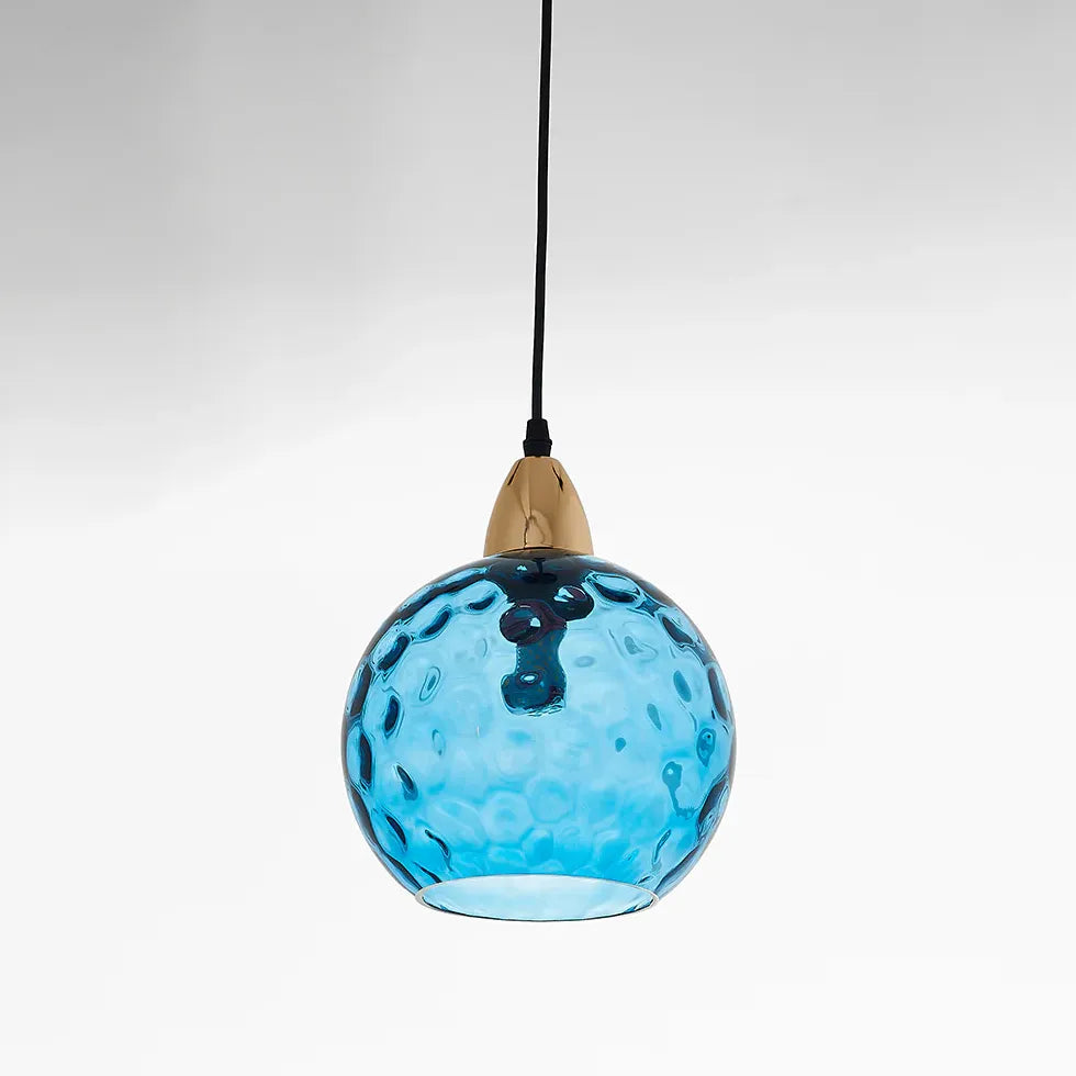 Coloured Glass Pendant Light For Bedroom Hailie Metal & Glass Warm White Led Ip20