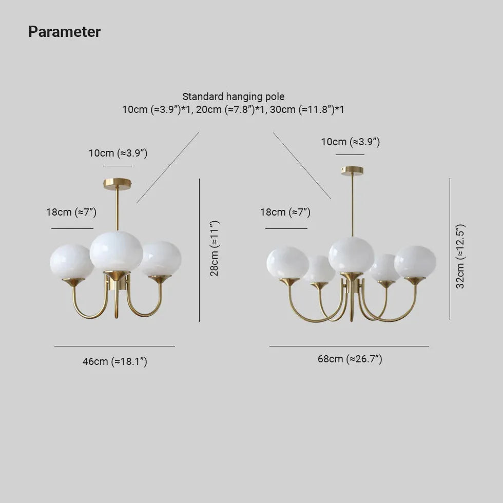 Pendelleuchte glas 3 flammig im nordischen Stil