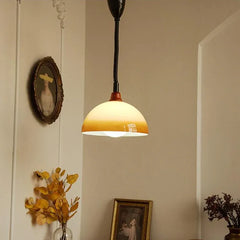 Brown Light Single Pendant For Bedroom Round Hailie Woodœöglass