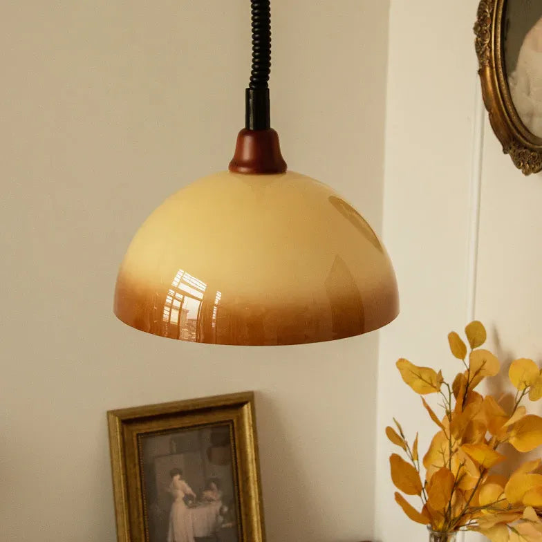 Brown Light Single Pendant For Bedroom Round Hailie Woodœöglass