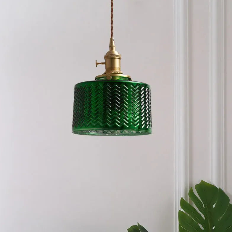 Green Light Single Pendant For Dining Room Hailie Metal & Glass