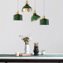 Green Light Single Pendant For Dining Room Hailie Metal & Glass